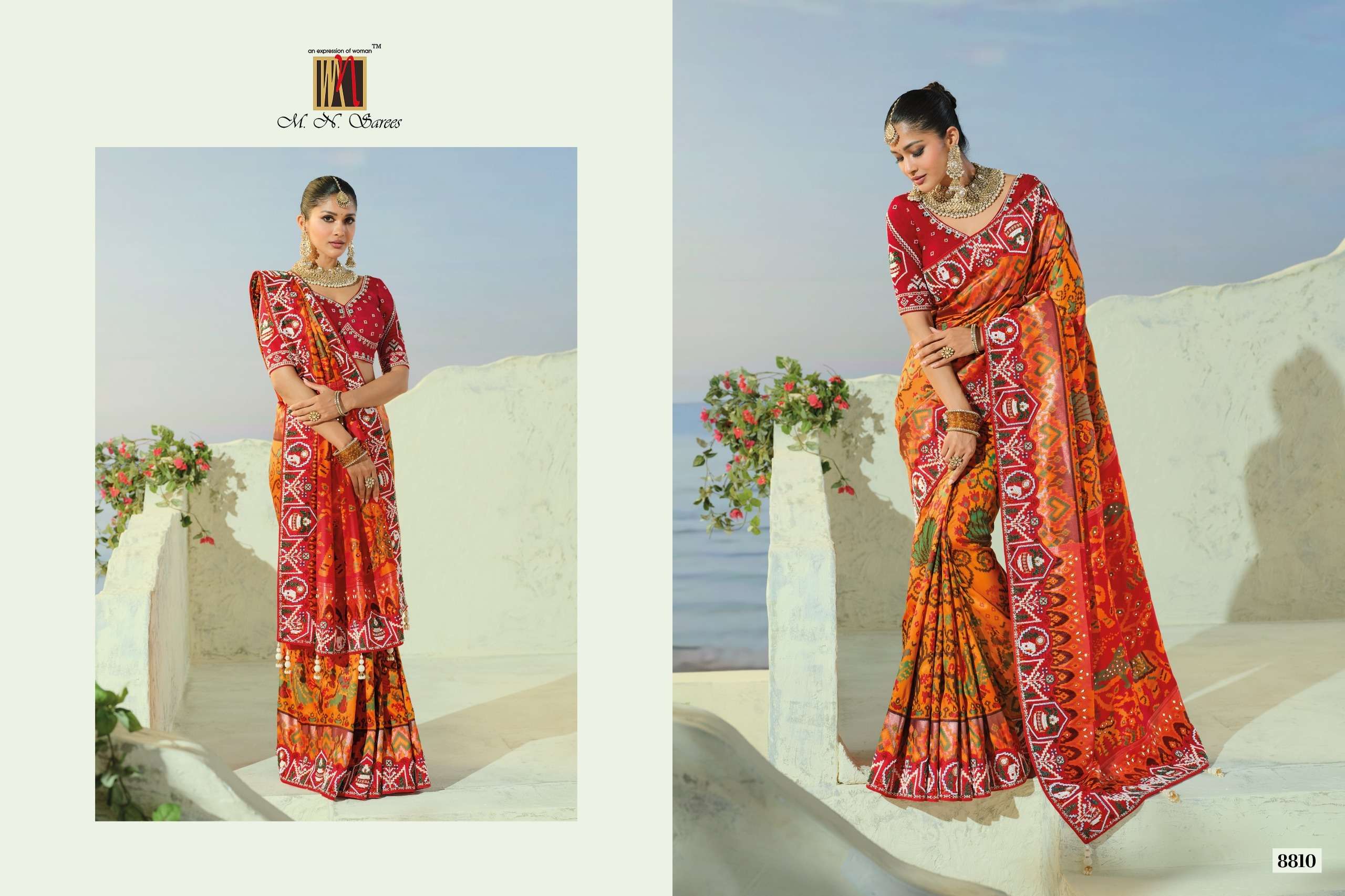 MN The Heritage Of Patola 8800 Series fancy fabric saree wholesale in surat